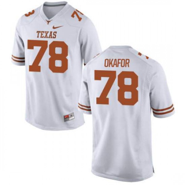 Youth Texas Longhorns #78 Denzel Okafor Authentic Stitched Jersey White